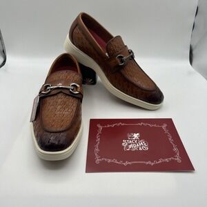 NEW Stacy Adams Men's Salyer Moc Toe Slip on Loafer, Tan size 7 M, (NIB)